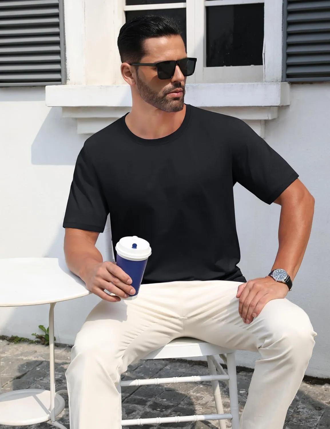 MAGCOMSEN Men's T-Shirts Short Sleeve Crew Neck Cotton Tshirts Casual Summer T Shirts Classic Basic Tees