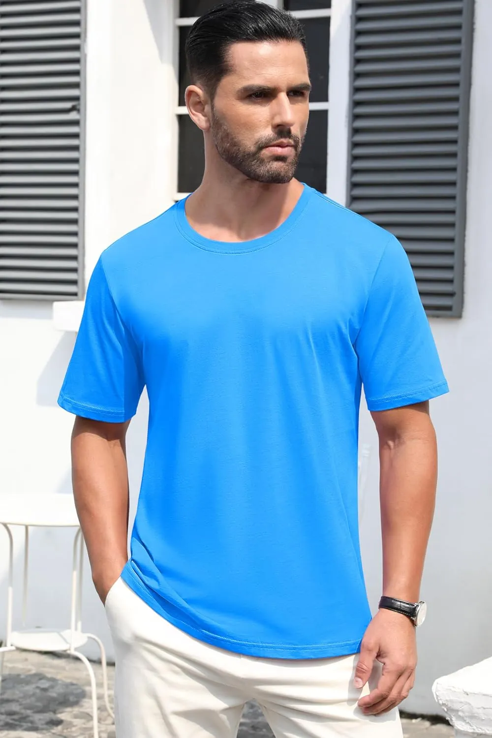 MAGCOMSEN Men's T-Shirts Short Sleeve Crew Neck Cotton Tshirts Casual Summer T Shirts Classic Basic Tees