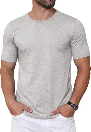 MAGCOMSEN Men's T-Shirts Short Sleeve Crew Neck Cotton Tshirts Casual Summer T Shirts Classic Basic Tees