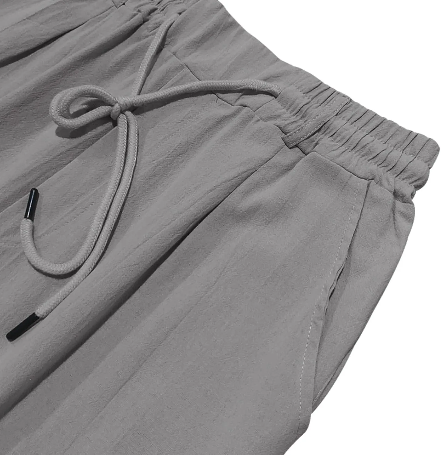 Man Loose Fit Trousers Pants for Man Linen Thin Ruched Straight Leg Basic Long Leg Fall Summer Trousers Pants 2025