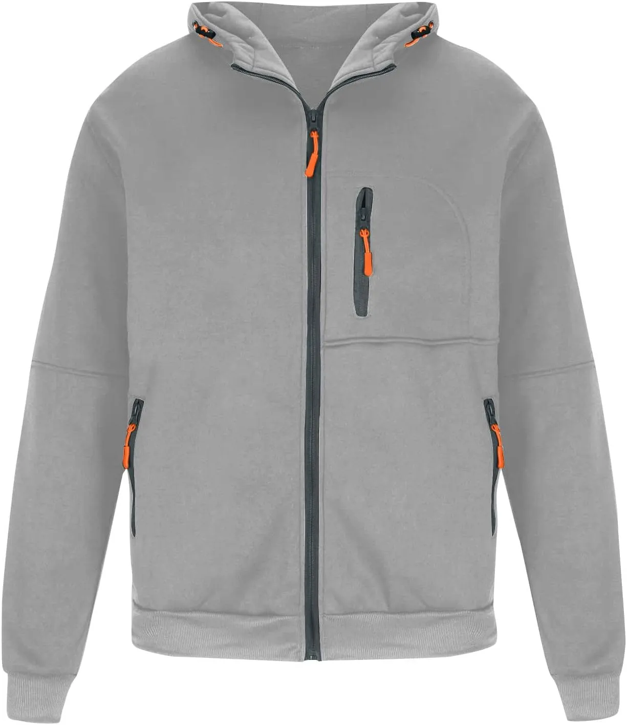 Men Zip up Hoodie Plain Fashion Sweatshirt Lightweight Casual Jackets Fall Sweaters with Pockets