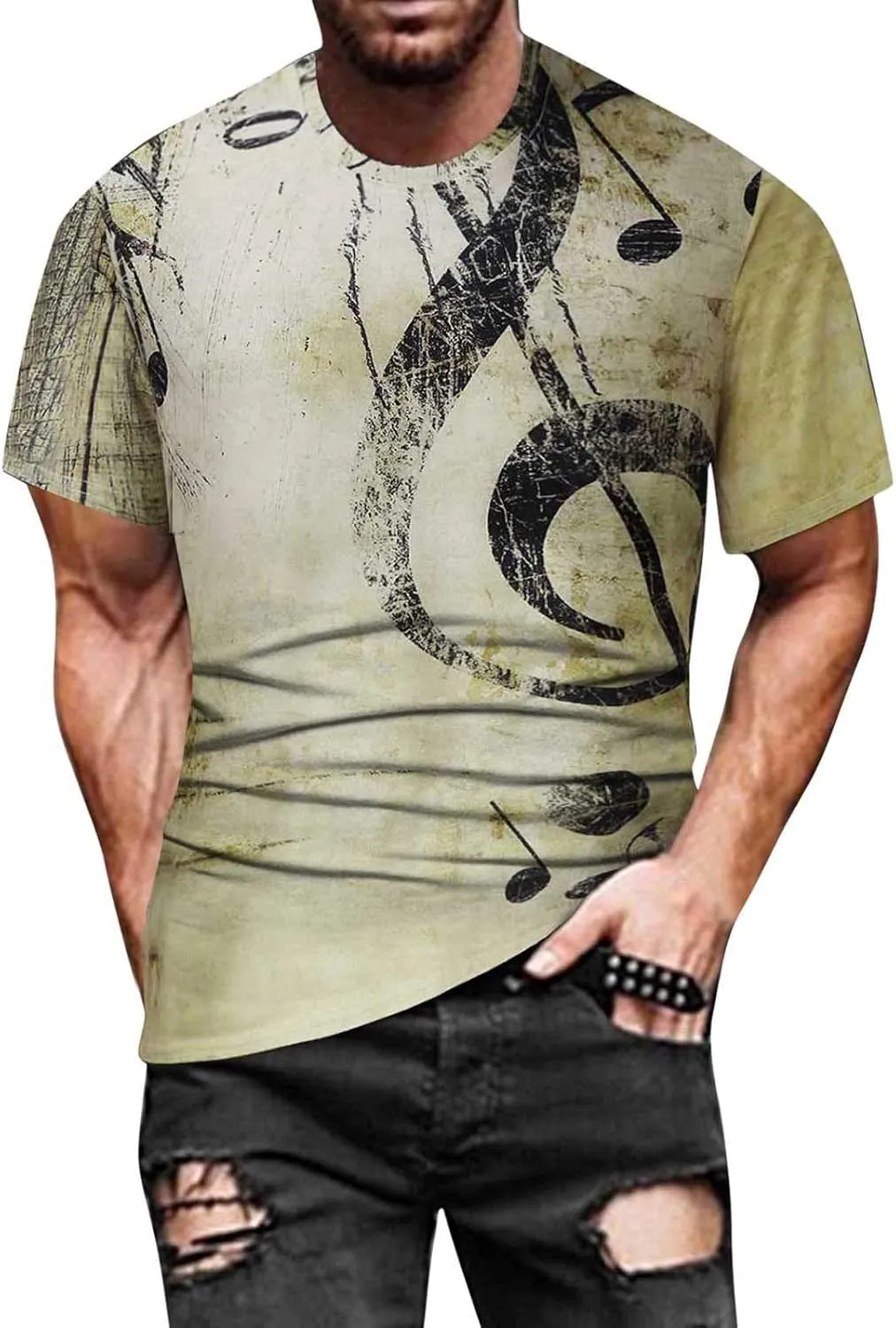 Mens 3D Printed T-Shirt Aloha Hipster Hip Hop Pullover Tees Workout Colour Block Gym Muscle Top Vintage Blouse