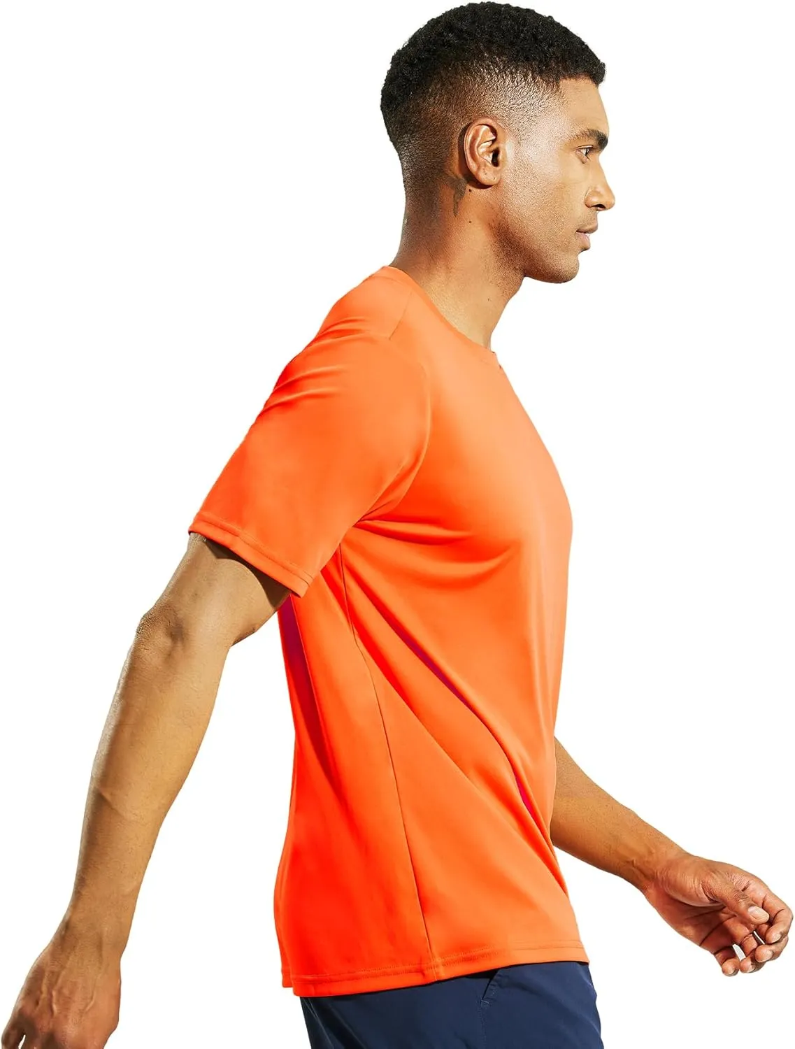 Mens Athletic Running Dry Fit T-Shirts Workout Gym Short Sleeve Crewneck UPF 50  UV Sun Protection Active Tee