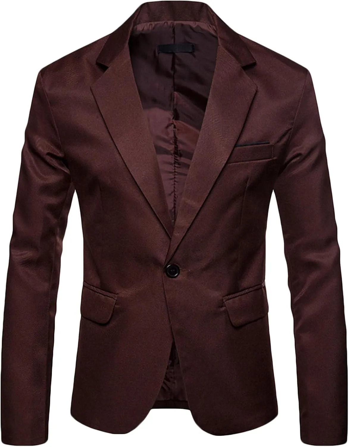 Mens Blazer Casual Slim Fit Suit Jacket One Button Lightweight Notched Lapel Business Jackets Men's Sport Coats & Blazers
