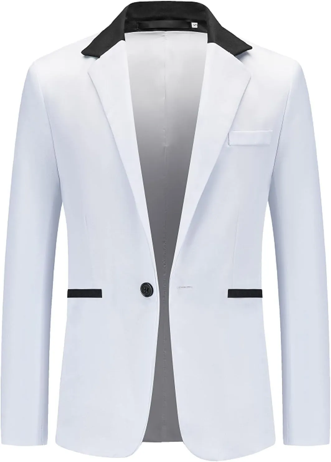 Men's Blazers One Button Lapel Up Sport Coat Casual Solid Color Business Lightweight Blazer Jacket with Pocket