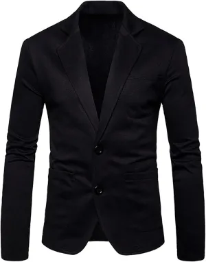 Mens Casual Blazer Slim Fit Two Botton Lightweight Suit Jacket Daily Solid Formal Business Sports Coat with Pockets