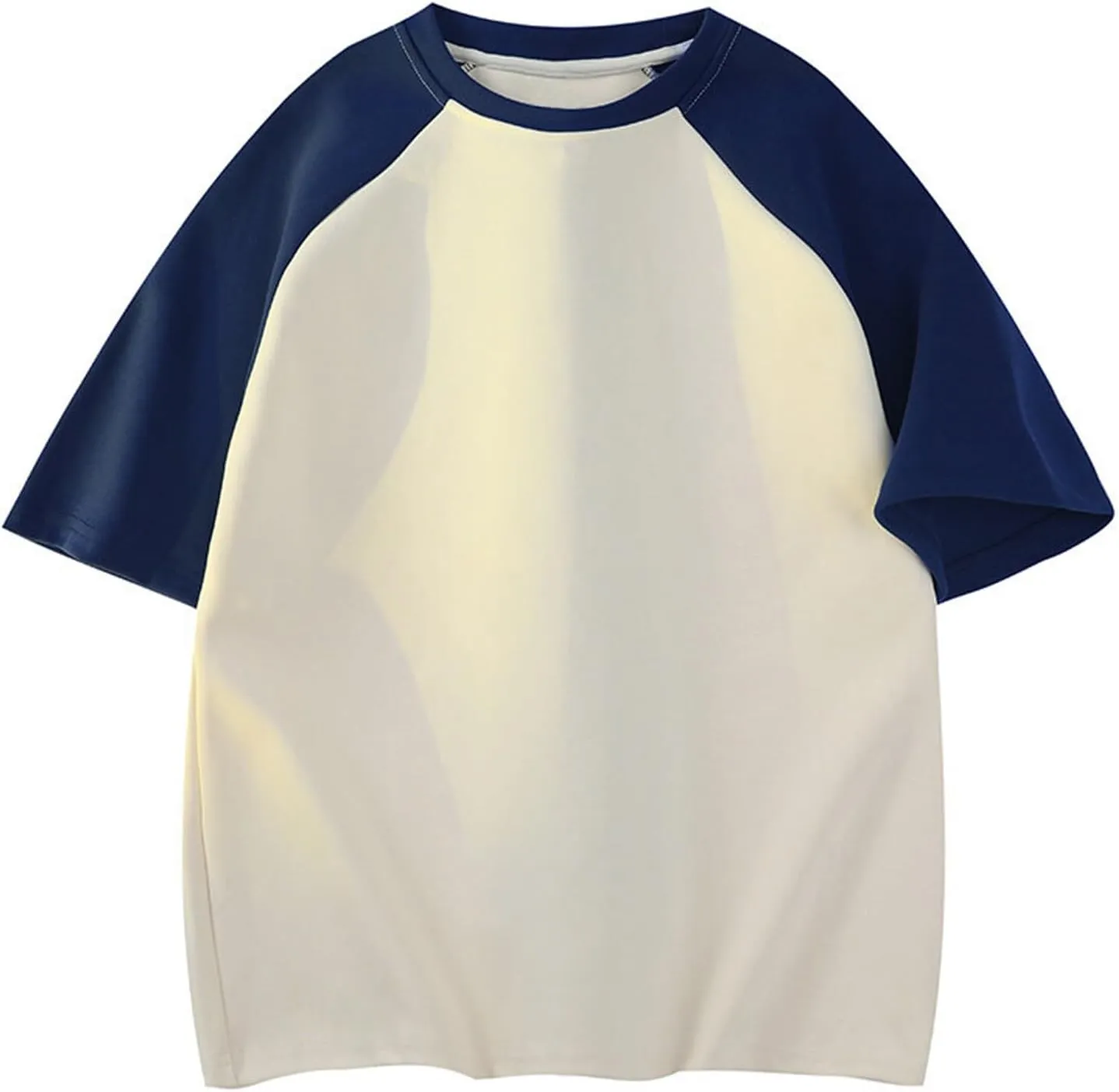 Men's Casual Color Block Tshirt Short Sleeve Loose Fit Breathable Top Quick Dry Raglan Sleeve Gym Running Casual Sport Wear