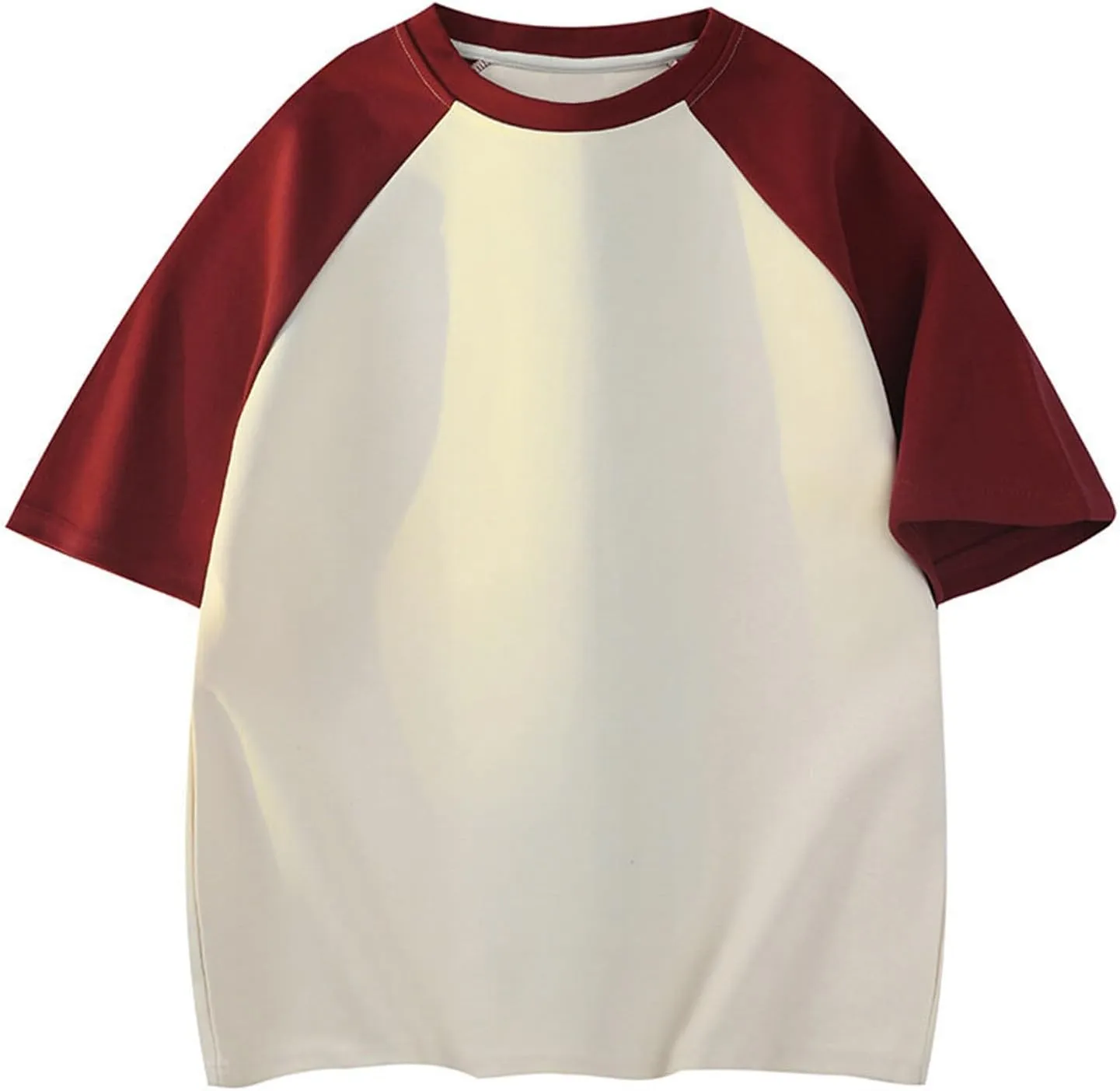 Men's Casual Color Block Tshirt Short Sleeve Loose Fit Breathable Top Quick Dry Raglan Sleeve Gym Running Casual Sport Wear