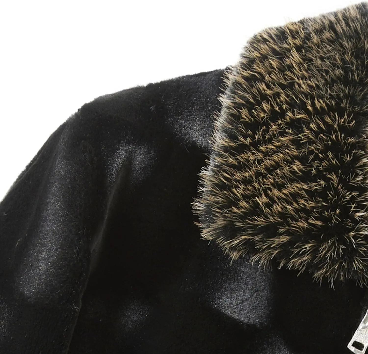 Men's Classic Fluffy Faux Fur Coat Plush Faux Fur Winter Bomber Jacket Turndown Collar Luxury Fleece Coats