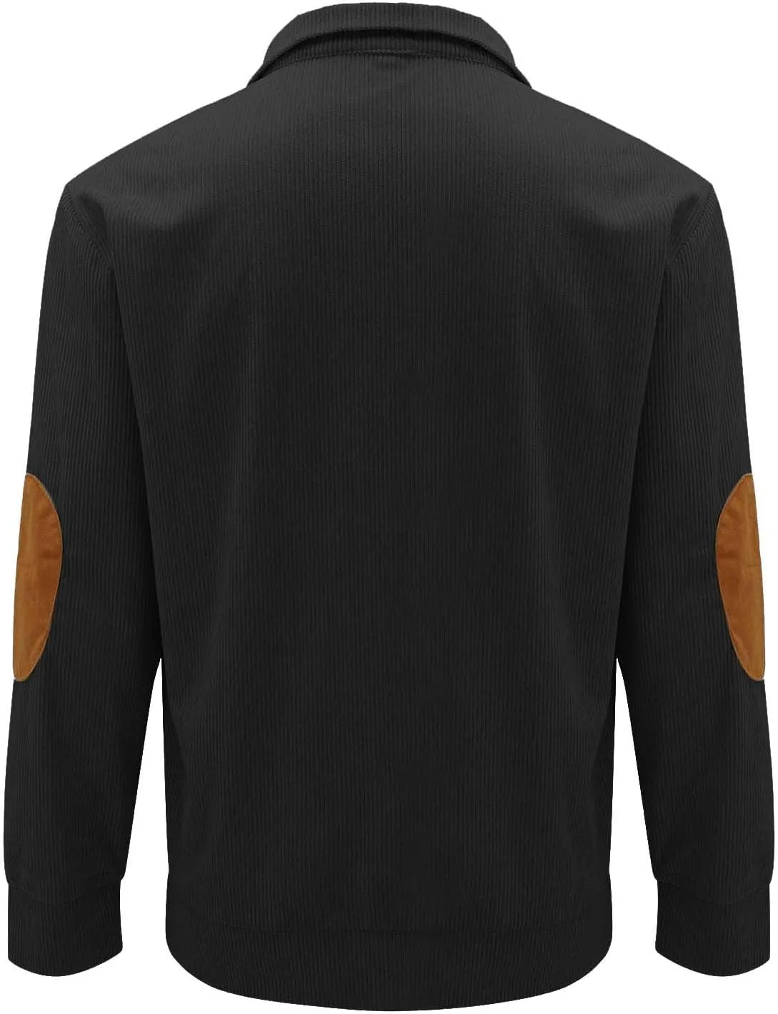 Men's Corduroy Sweatshirt Casual Long Sleeve Stand Collar Button Pullover Sweatshirts Lightweight Big and Tall Hoodie