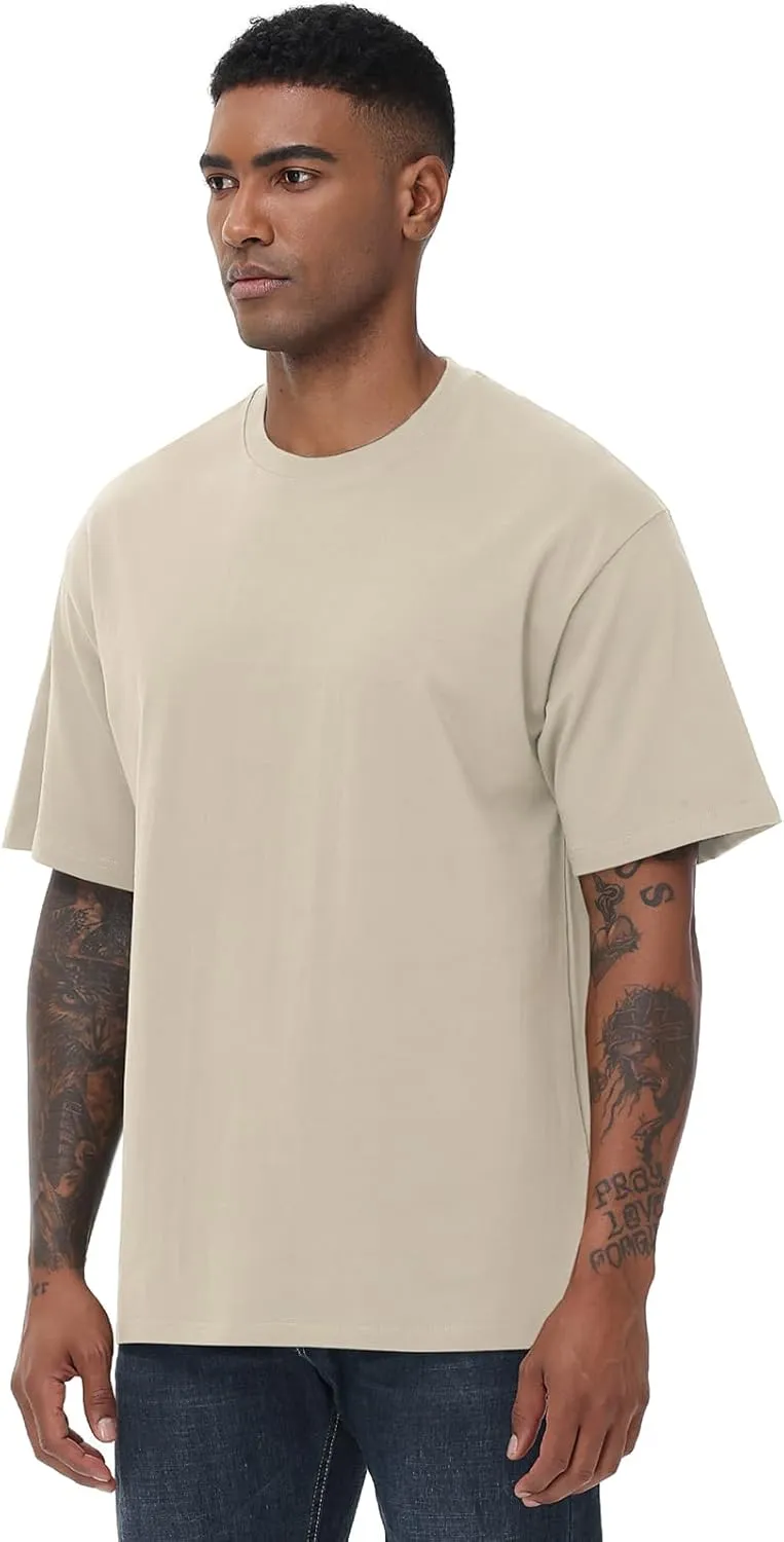 Mens Cotton T Shirts Short Sleeve Crew Neck Basic T-Shirt Essentials Crewneck Cotton T-Shirts Tees for Men