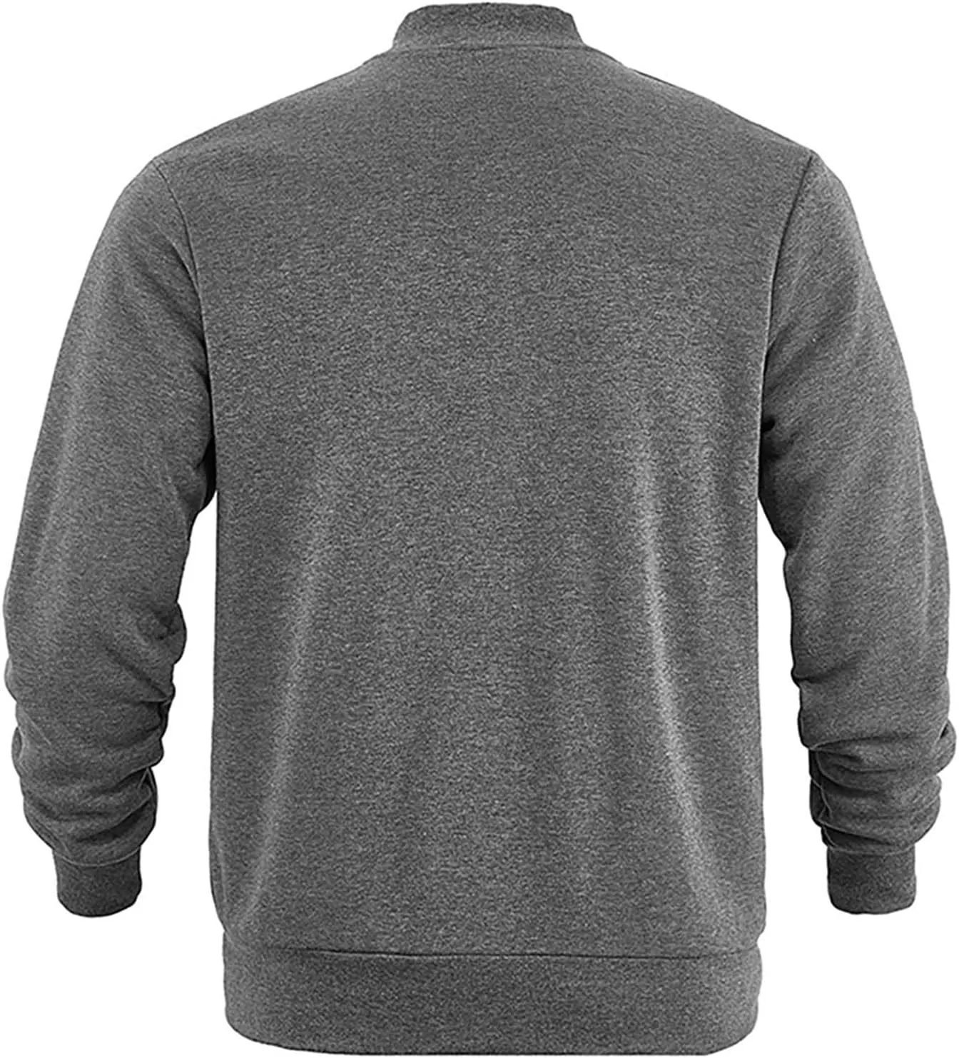 Mens Fleece Lined Jackets Fashion Stand Collar Full Zip Bomber Jacket Workout Athletic Jacket with Pockets