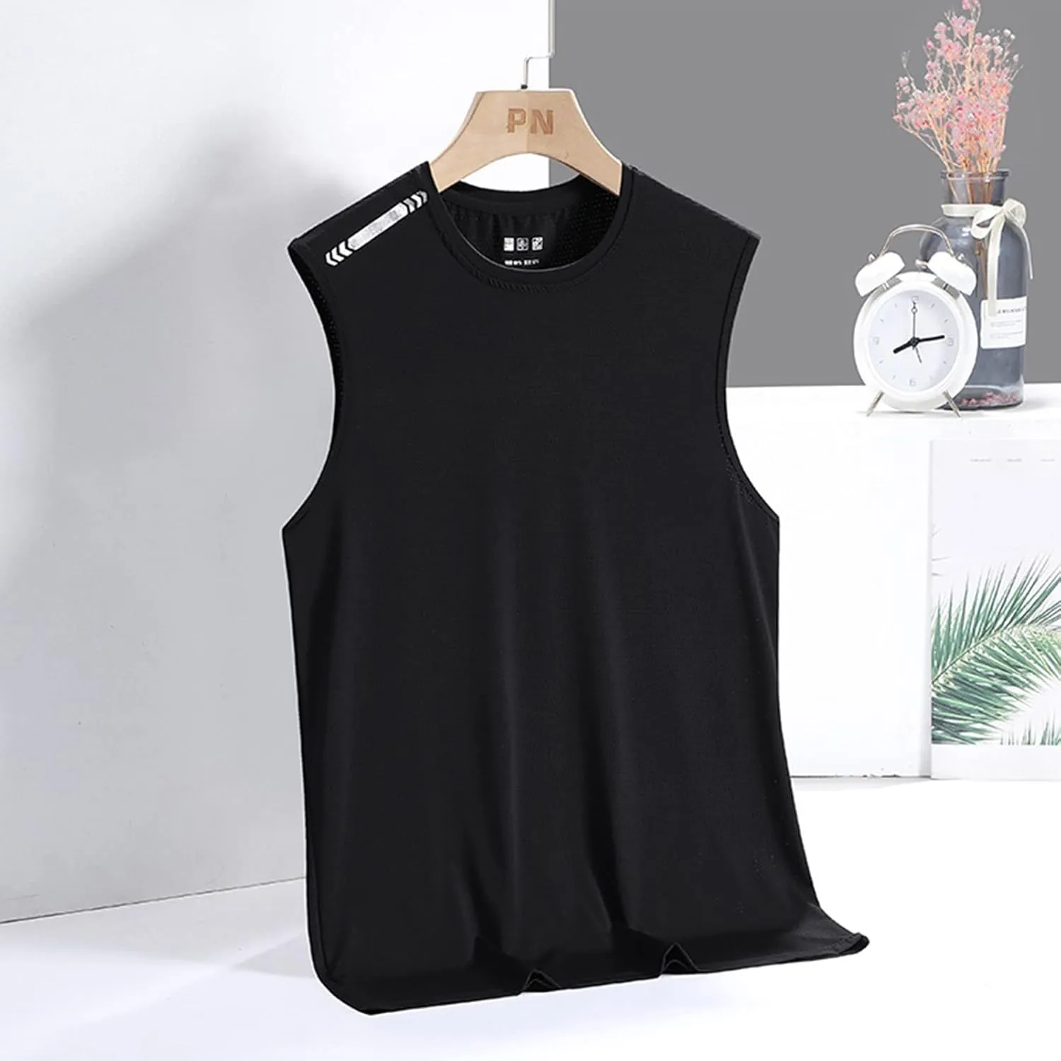 Men's Ice Silk Sport Tank Top Sleeveless Quick Dry Training Shirt Lightweight Breathable Gym Workout Cooling Muscle Shirt