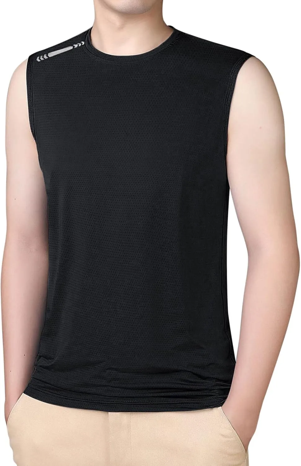 Men's Ice Silk Sport Tank Top Sleeveless Quick Dry Training Shirt Lightweight Breathable Gym Workout Cooling Muscle Shirt