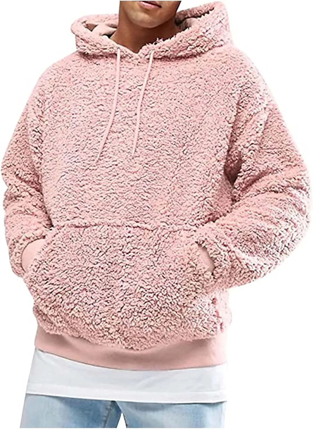 Mens Long Sleeve Hoodies Men's Casual Hoodie Sweatshirt Jacket Plush Sweater Top Lightweight Hoodies for Men