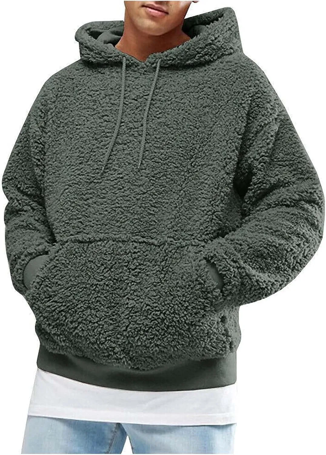 Mens Long Sleeve Hoodies Men's Casual Hoodie Sweatshirt Jacket Plush Sweater Top Lightweight Hoodies for Men