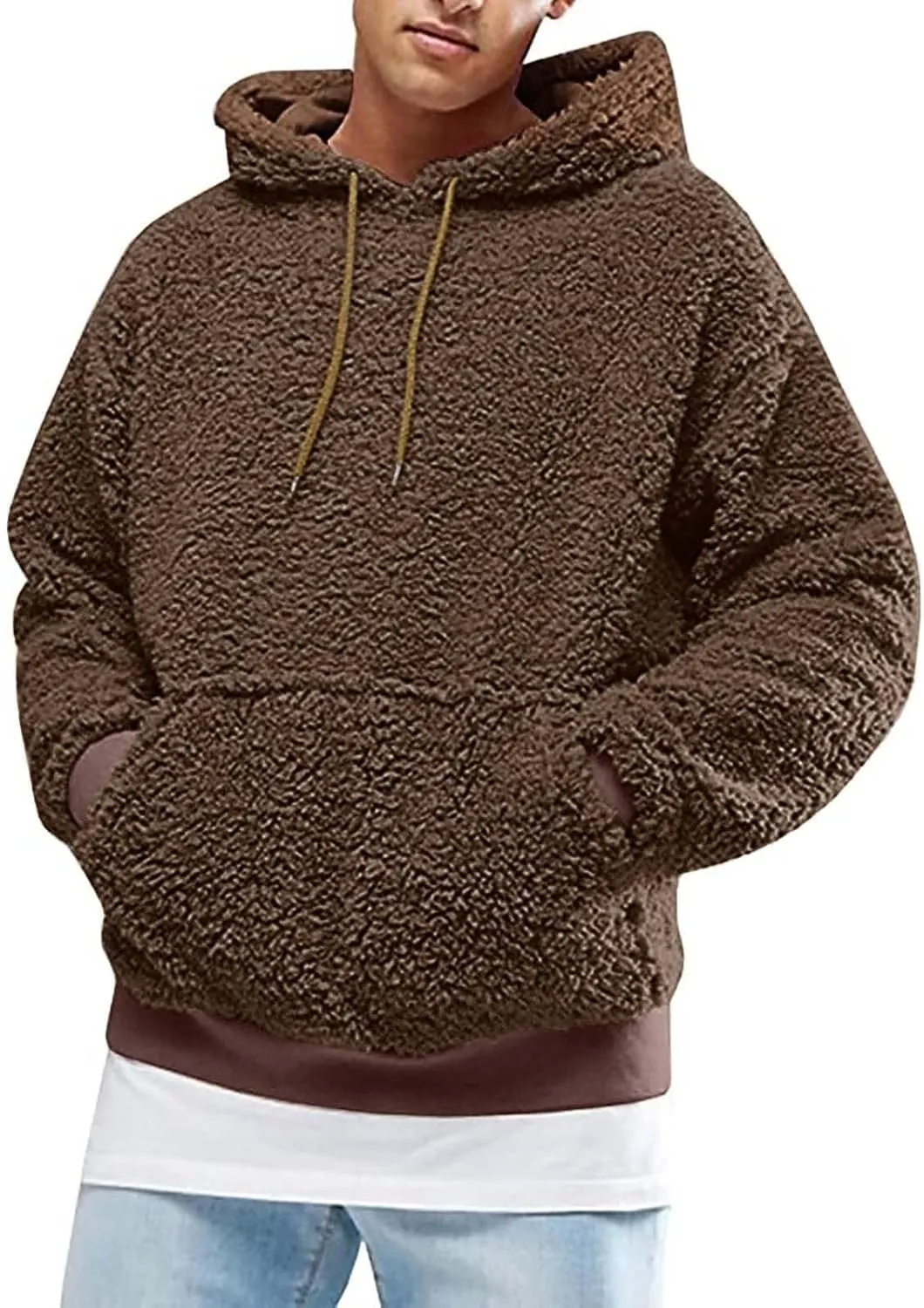 Mens Long Sleeve Hoodies Men's Casual Hoodie Sweatshirt Jacket Plush Sweater Top Lightweight Hoodies for Men