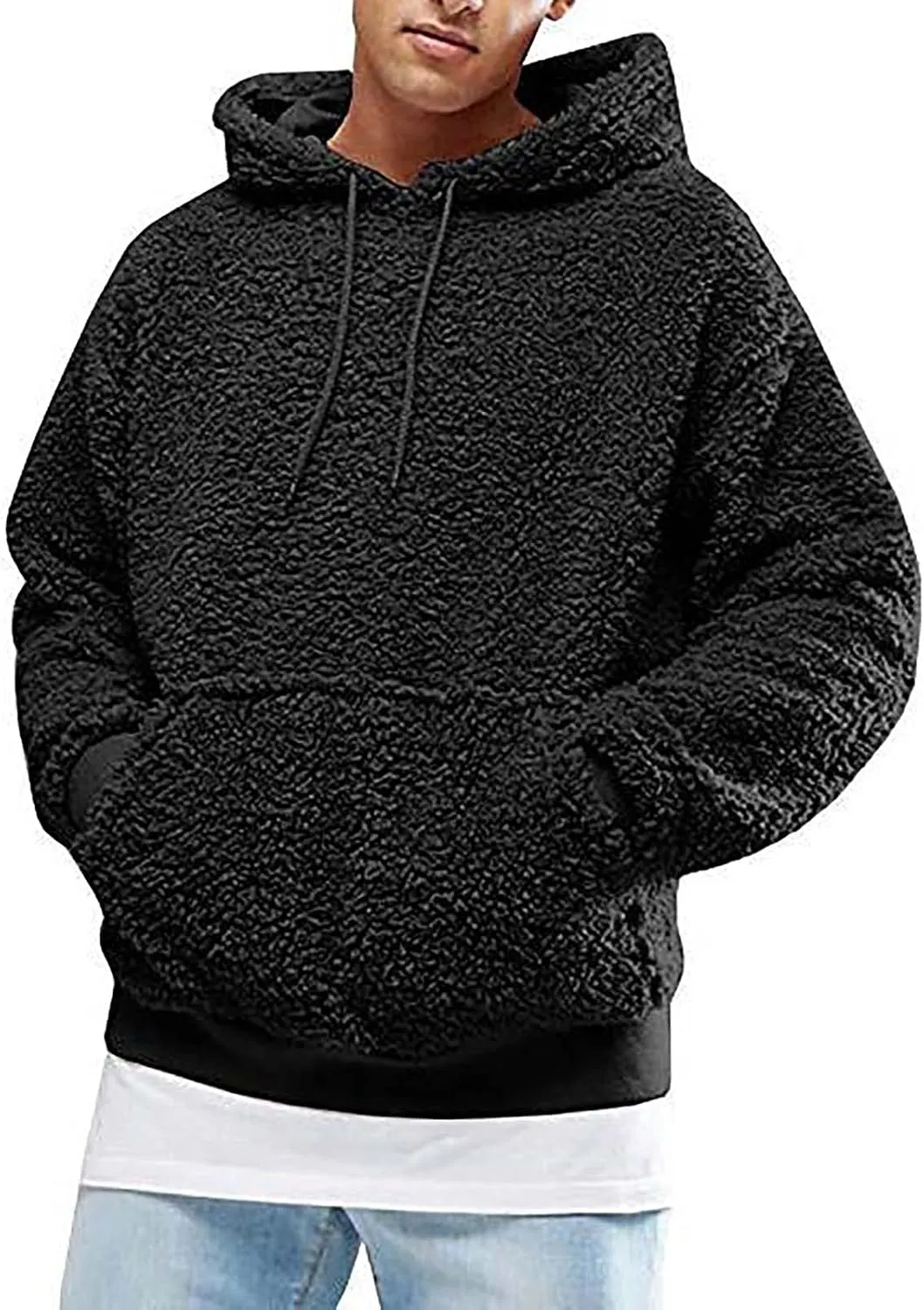Mens Long Sleeve Hoodies Men's Casual Hoodie Sweatshirt Jacket Plush Sweater Top Lightweight Hoodies for Men
