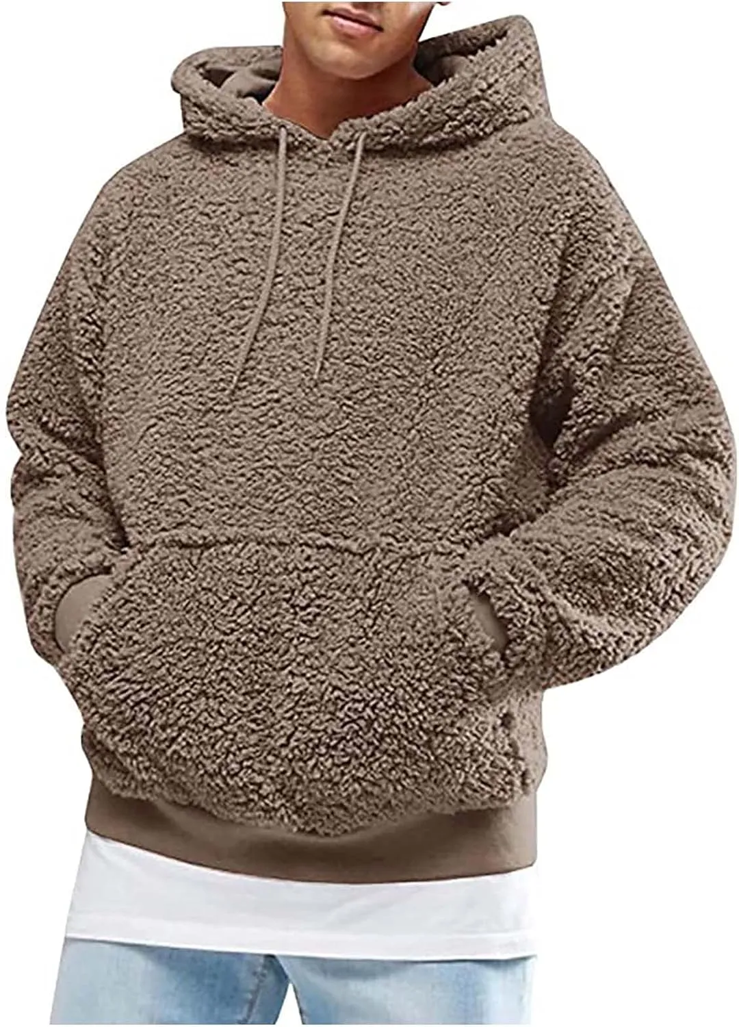 Mens Long Sleeve Hoodies Men's Casual Hoodie Sweatshirt Jacket Plush Sweater Top Lightweight Hoodies for Men
