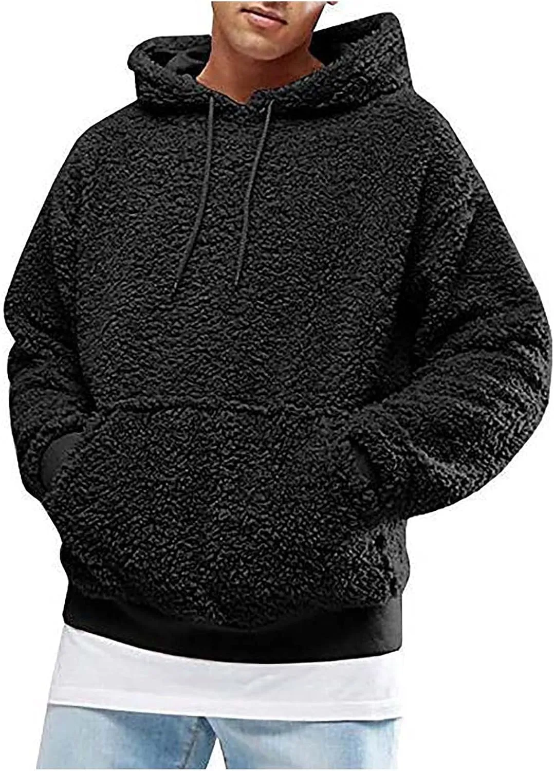 Mens Long Sleeve Hoodies Men's Casual Hoodie Sweatshirt Jacket Plush Sweater Top Lightweight Hoodies for Men
