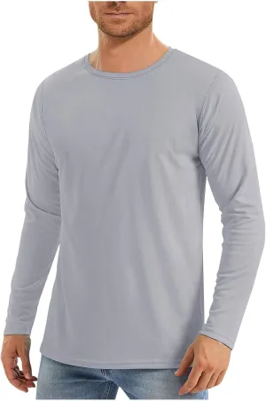 Men's Long Sleeve Shirts Fashion UPF 50  UV Sun Protection Athletic Shirts for Hiking Running Workout Rash Guard