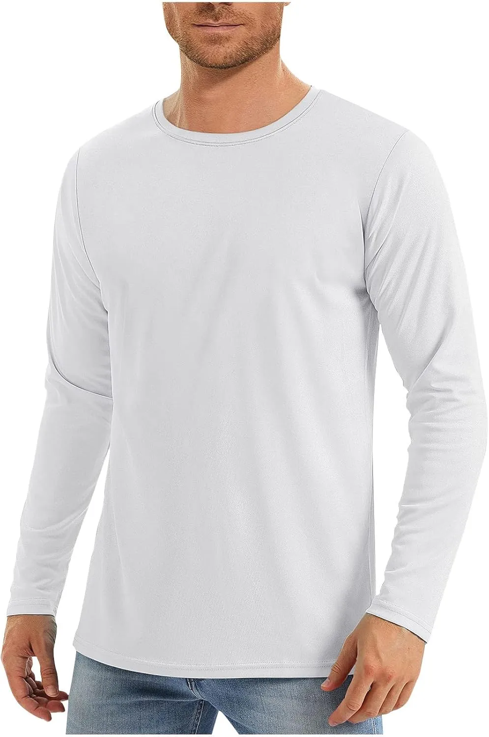 Men's Long Sleeve Shirts Fashion UPF 50  UV Sun Protection Athletic Shirts for Hiking Running Workout Rash Guard