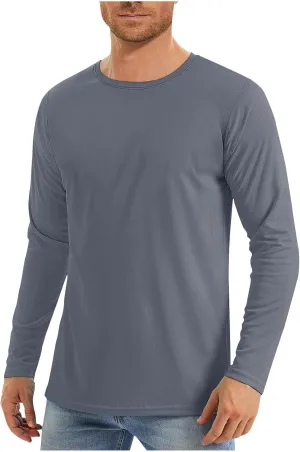 Men's Long Sleeve Shirts Fashion UPF 50  UV Sun Protection Athletic Shirts for Hiking Running Workout Rash Guard