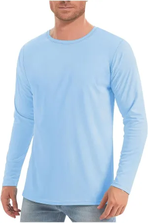 Men's Long Sleeve Shirts Fashion UPF 50  UV Sun Protection Athletic Shirts for Hiking Running Workout Rash Guard