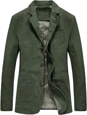 Men's Notch Lapel Distressed Blazer Classic Vintage Style Suit Jacket Solid Fashion Sport Coat Retro Trendy Outwear