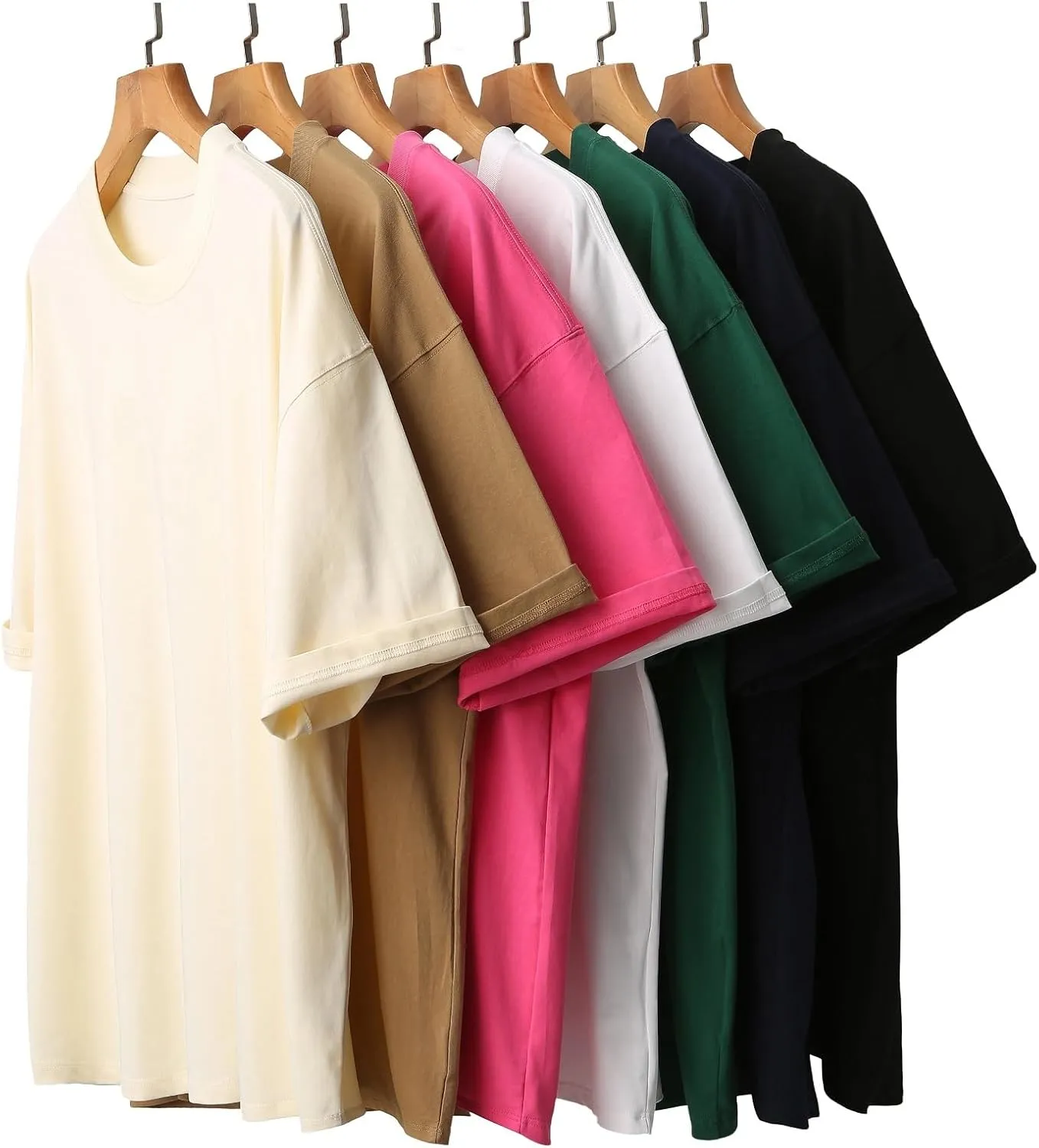 Men's Oversized T-Shirts Heavyweight Cotton Tee Crew Neck Short Sleeve T Shirts Loose Fit Basic Essential Soft Classic Tees
