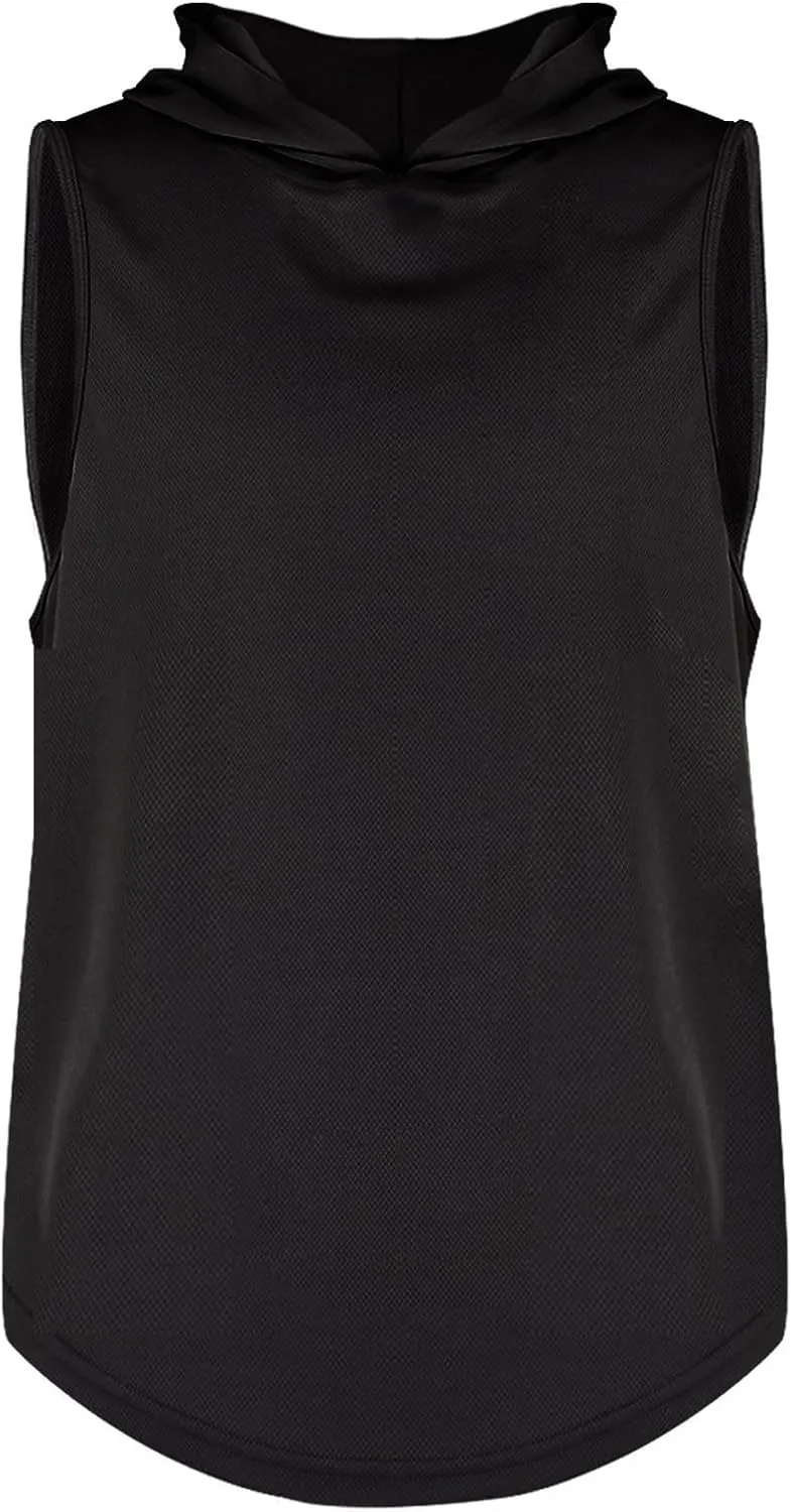Men's Sleeveless Hoodie Summer Casual Loose Lightweight Pullove Moisture Wicking Athletic Gym Quick Dry Sweatshirt Big&Tall