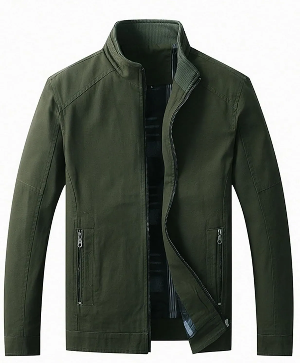 Men's Slim Fit Lightweight Softshell Flight Bomber Jacket Coats Business Casual Full Zip Lightweight Outwear Jackets