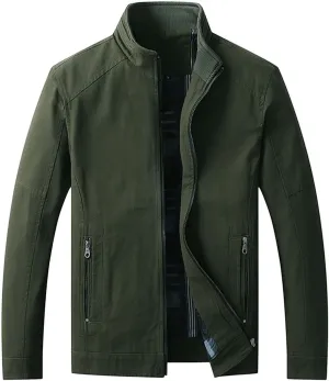 Men's Slim Fit Lightweight Softshell Flight Bomber Jacket Coats Business Casual Full Zip Lightweight Outwear Jackets