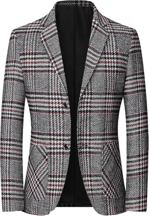 Men's Suit JacketsCasual Long Sleeve Loose Fit Business Blazer Vintage Classic Fit Lightweight Sport Coat Blazer