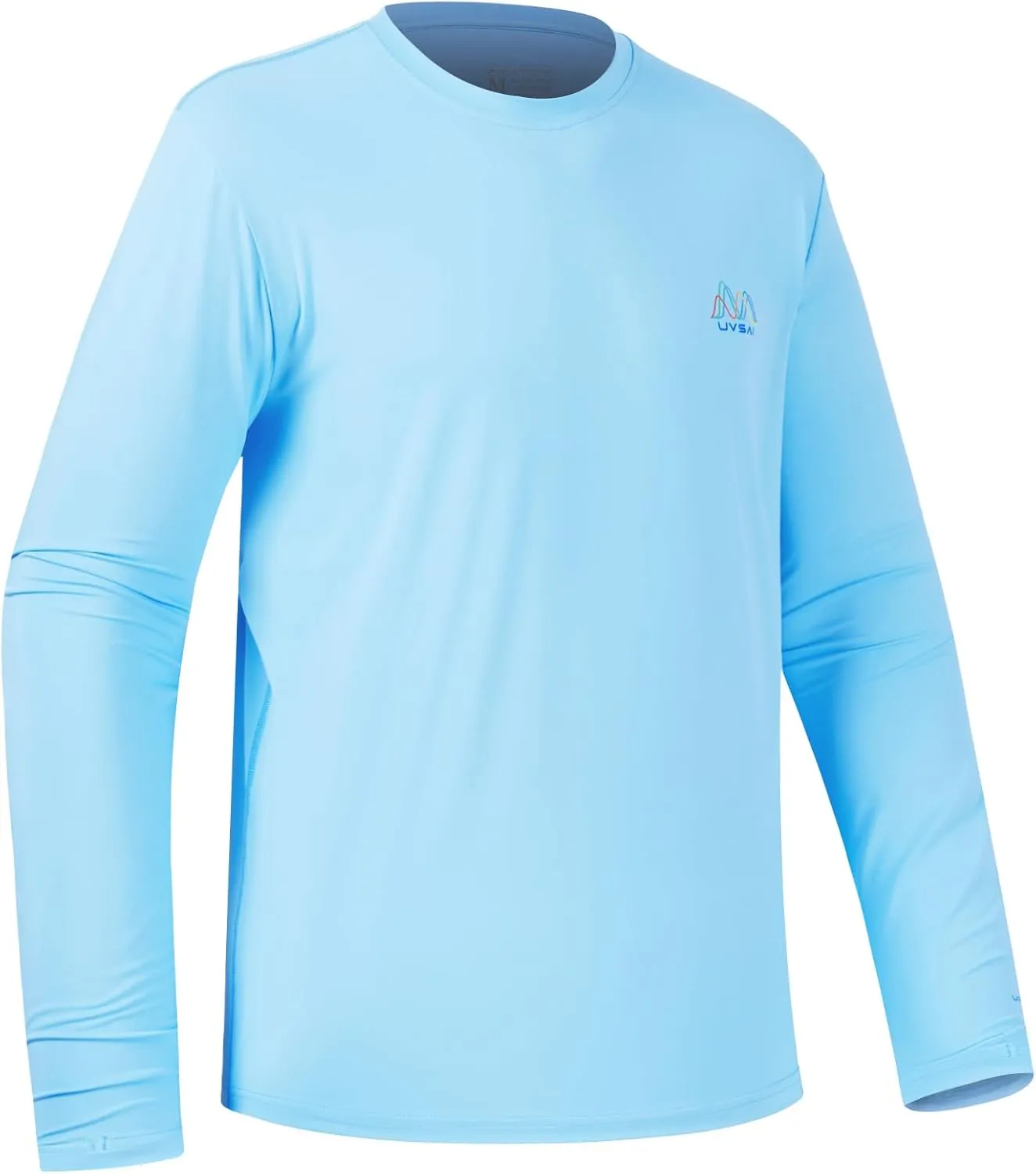Men’s UPF 50  Long Sleeve Performance T-Shirts Permanent UV Protective Quick Dry for Everyday Hiking Fishing Beach