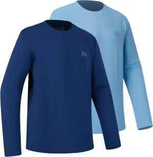 Men’s UPF 50  Long Sleeve Performance T-Shirts Permanent UV Protective Quick Dry for Everyday Hiking Fishing Beach