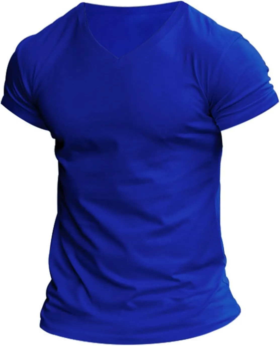 Men's V Neck T Shirt Solid Color Quick Dry Outdoor Performance Tee Short Sleeve Hiking Camping Training Vacation Summer Top