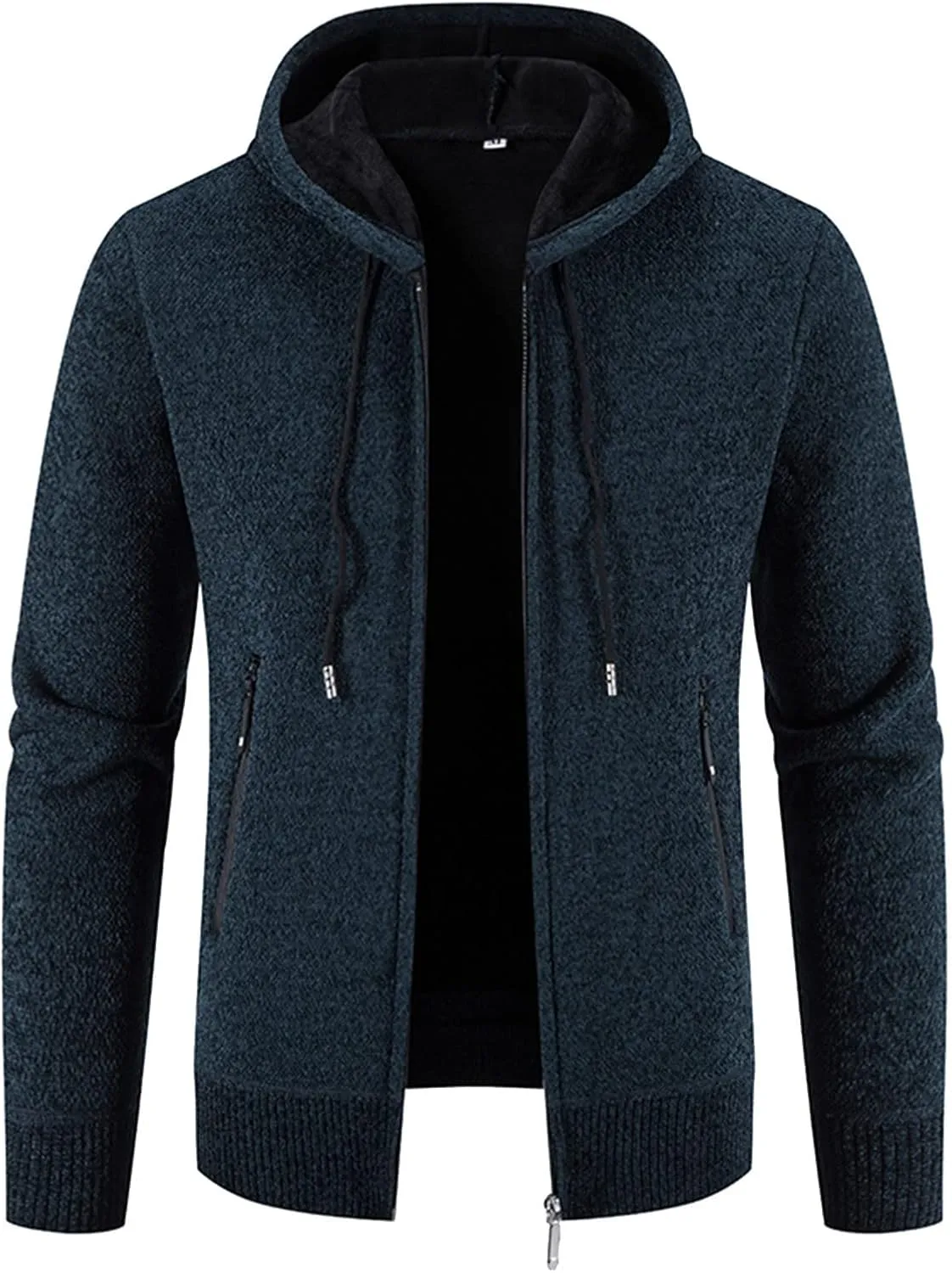 MIDOO Lightweight Golf Rain Jacket Men Lightweight Fleece Thermal Running Sweatshirts Sports Hooded Jacket with Zip Pockets