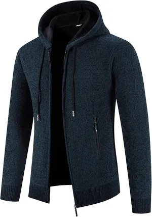 MIDOO Lightweight Golf Rain Jacket Men Lightweight Fleece Thermal Running Sweatshirts Sports Hooded Jacket with Zip Pockets