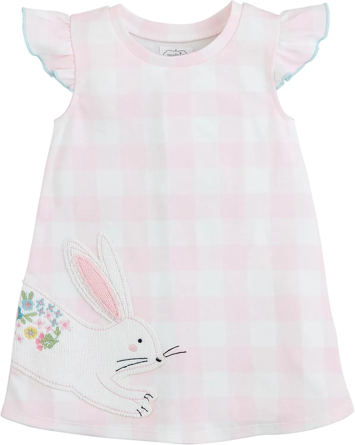 Mud Pie Baby Girls Bunny Check Tshirt Dress