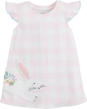 Mud Pie Baby Girls Bunny Check Tshirt Dress