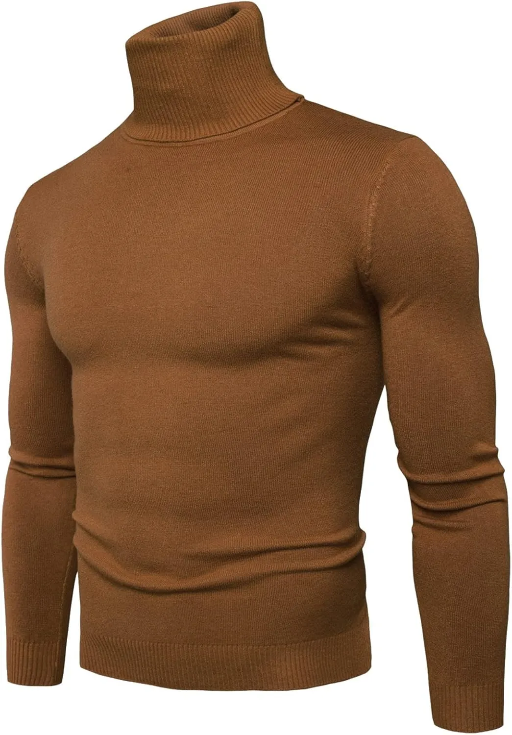 Muyise Men's Slim Fit Basic Turtleneck T Shirts Casual Knitted Pullover Sweaters Lightweight Thermal Soft Basic Shirt