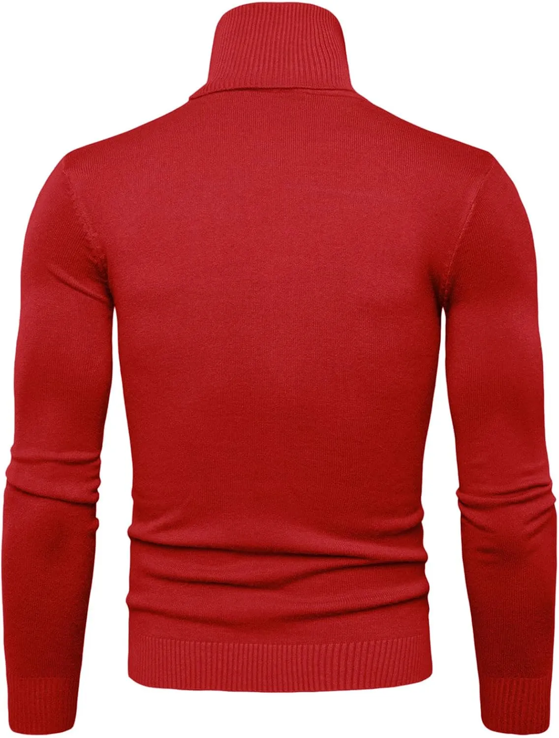 Muyise Men's Slim Fit Basic Turtleneck T Shirts Casual Knitted Pullover Sweaters Lightweight Thermal Soft Basic Shirt