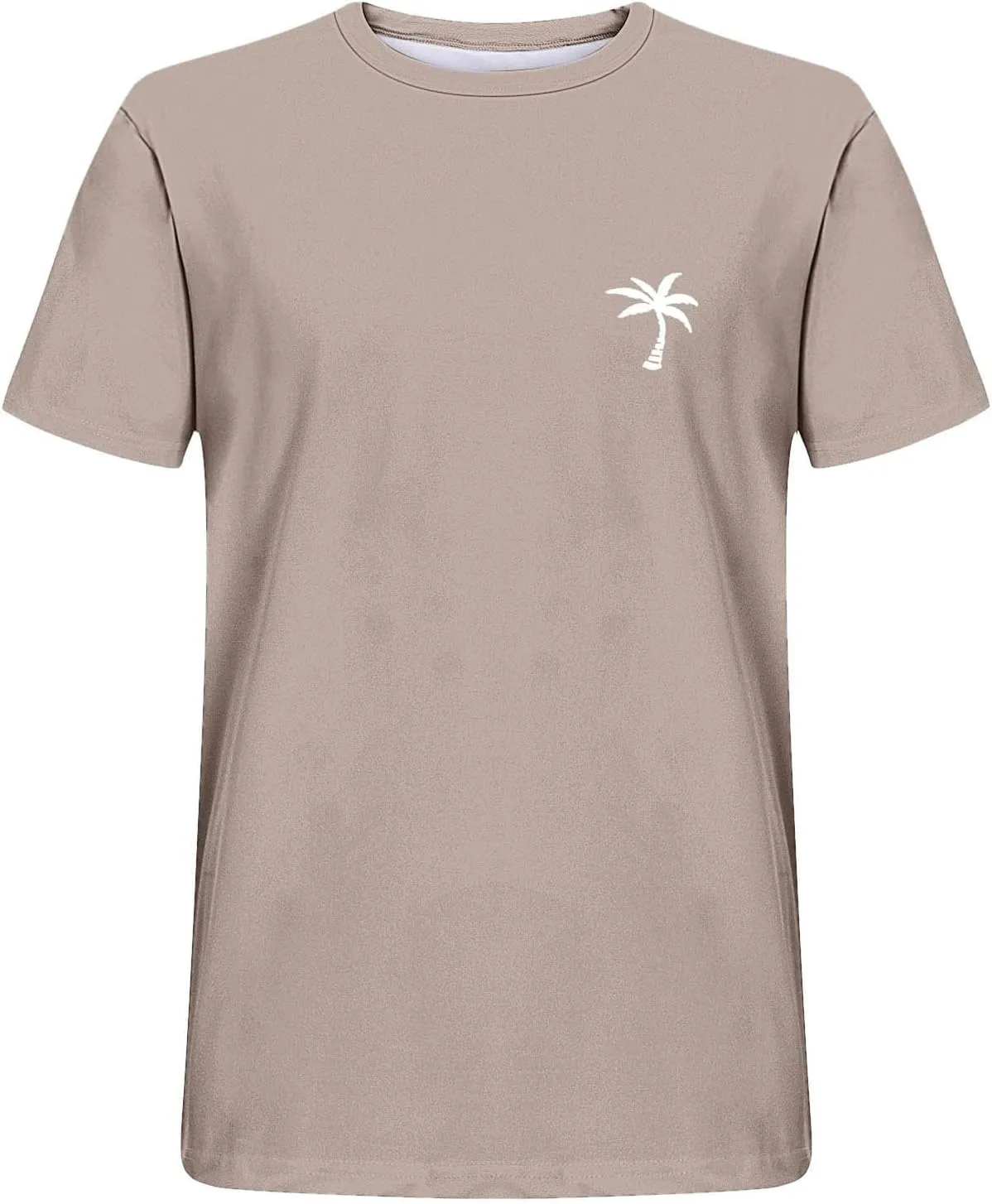 Oversized T Shirts for Man Palm Tree Printed Short Sleeve Summer Beach Tops Crewneck Casual Basic Hawaiian Tees