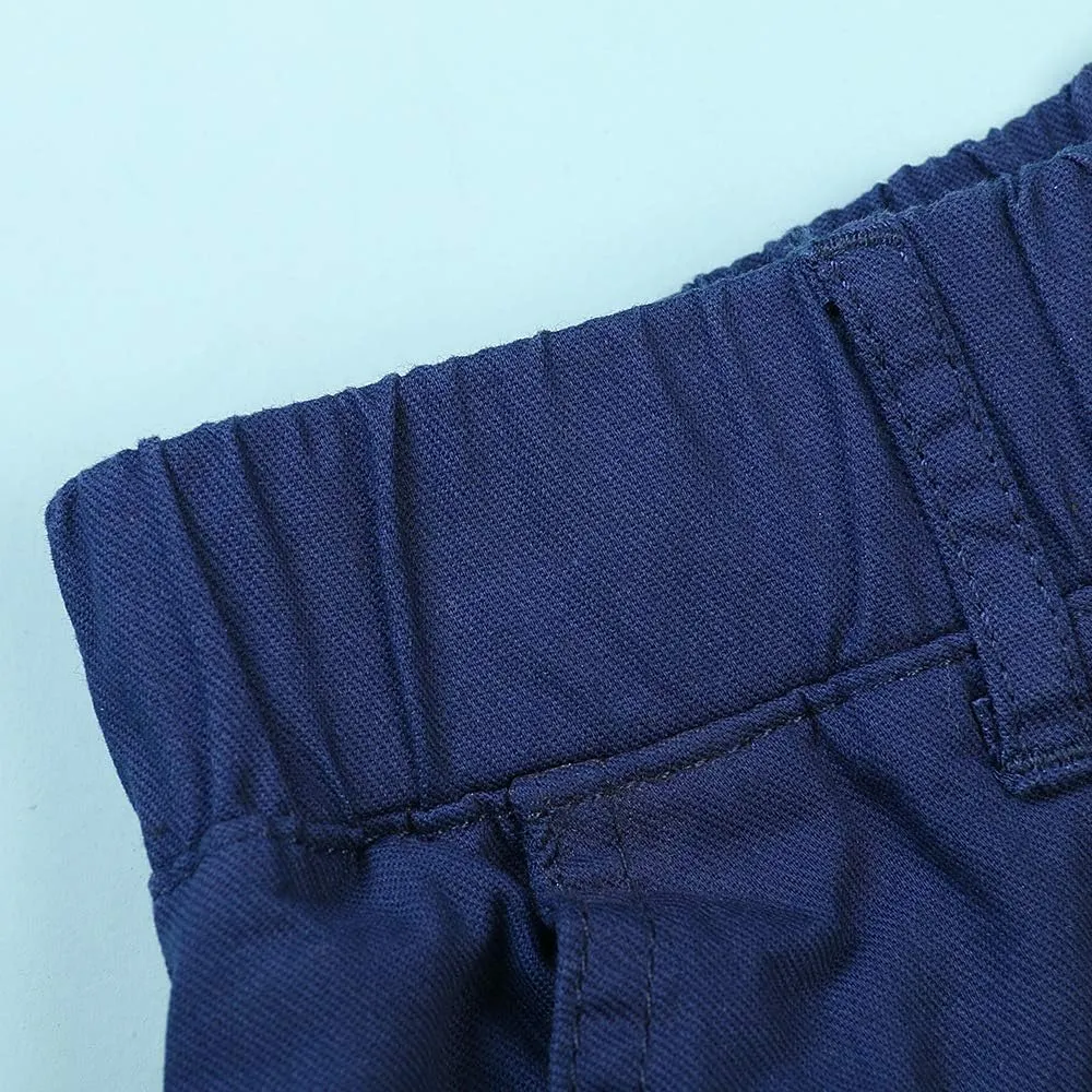 Phorecys Boys & Men's Cotton Pull on Cargo Shorts Solid Color Casual Summer Shorts 6-Pockets