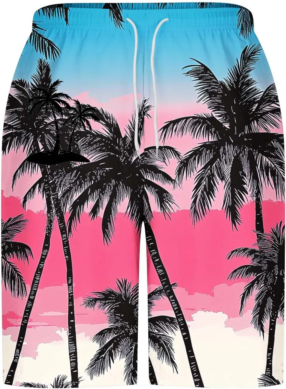 Print Loose Fit for Man Fall Summer Beach Hawaiian Pleated Tropical Straight Leg Trousers Pants Shorts Mens 2025