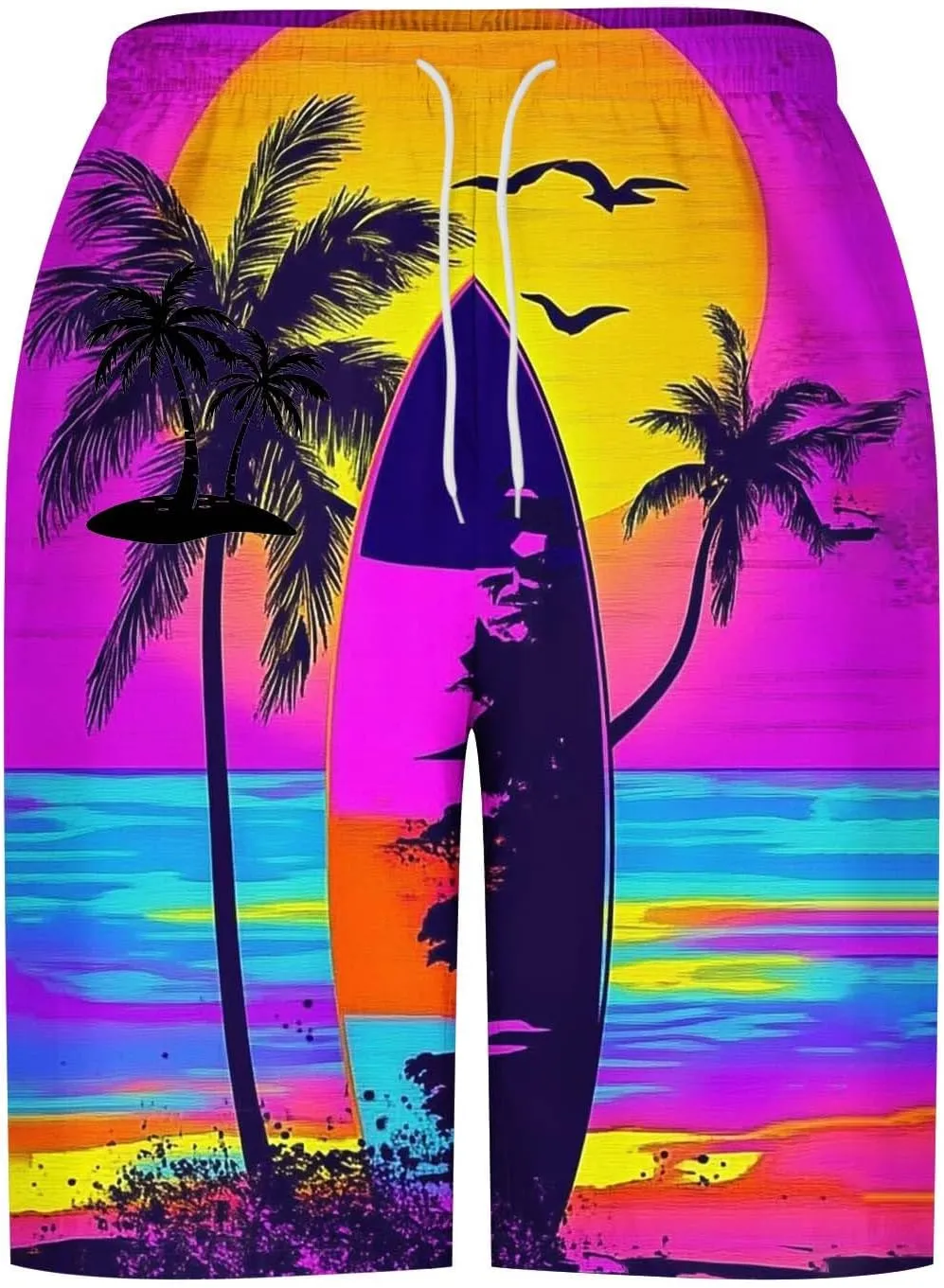 Print Loose Fit for Man Fall Summer Beach Hawaiian Pleated Tropical Straight Leg Trousers Pants Shorts Mens 2025