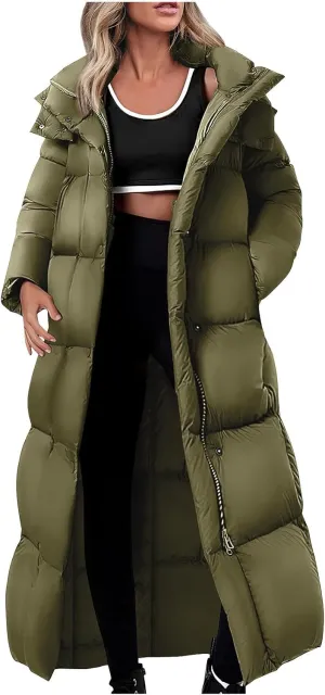 Puffer Coat Women Winter Heavyweight Down Jackets Warm Quilted Overcoats Thicken Down Jackets Casual Full Zip Outwear
