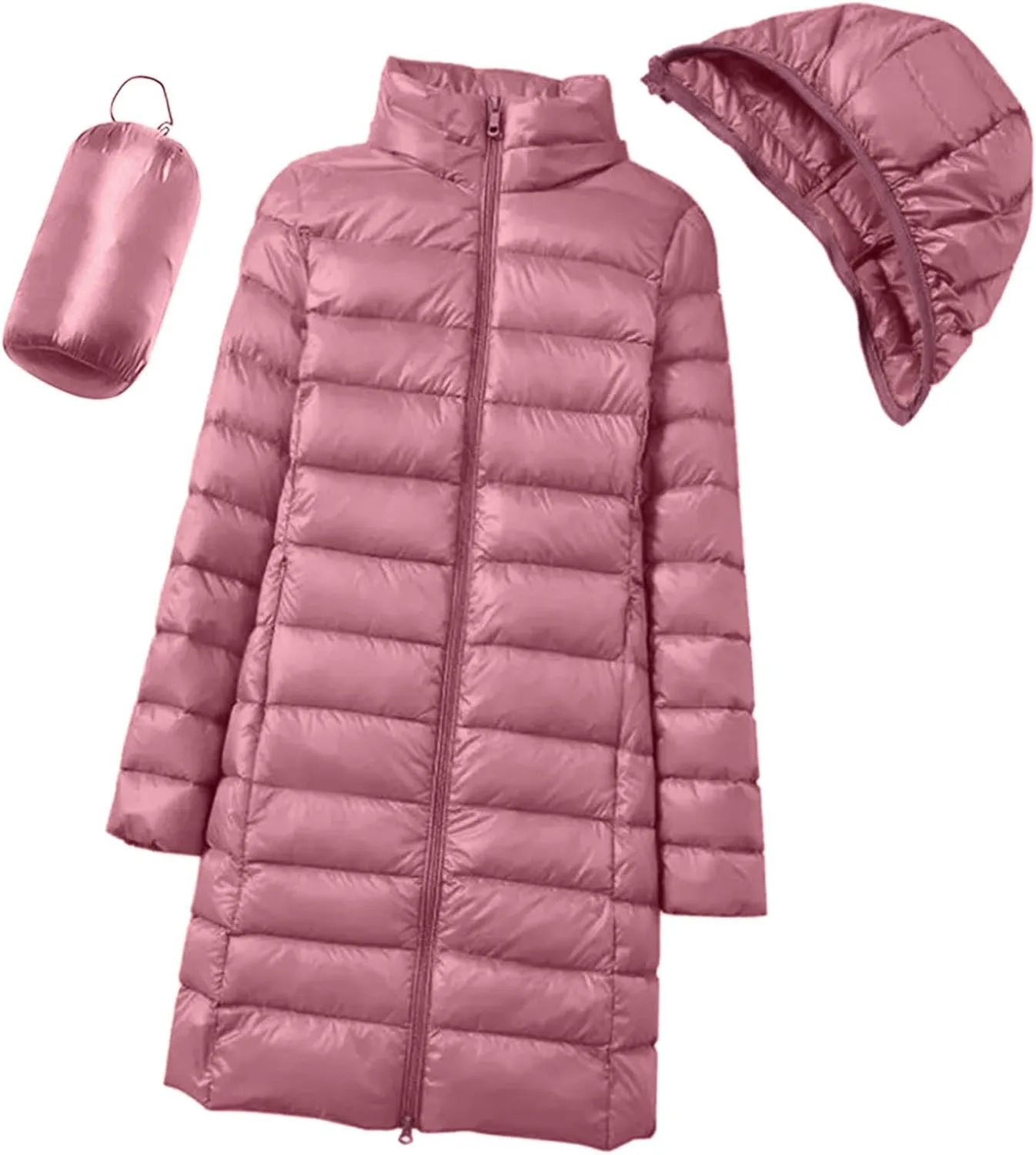 Puffer Jackets for Women Winter Warm Packable Down Jacket Lightweight Slim Fit Hooded Coat Short Duck Down Jacket