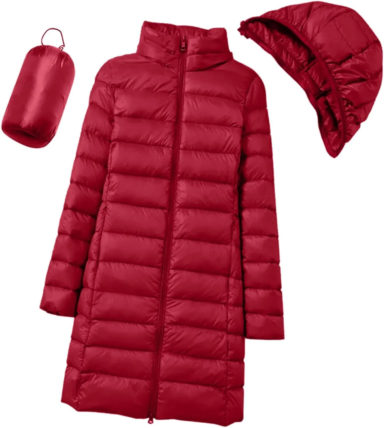 Puffer Jackets for Women Winter Warm Packable Down Jacket Lightweight Slim Fit Hooded Coat Short Duck Down Jacket
